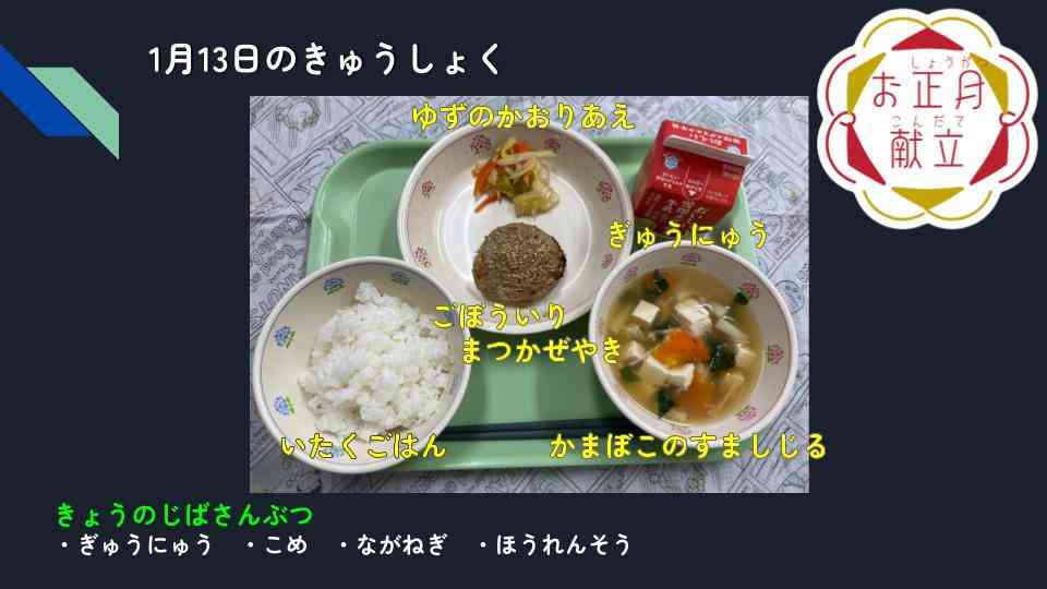 きょうのきゅうしょく - 2026-01-13T133509.725