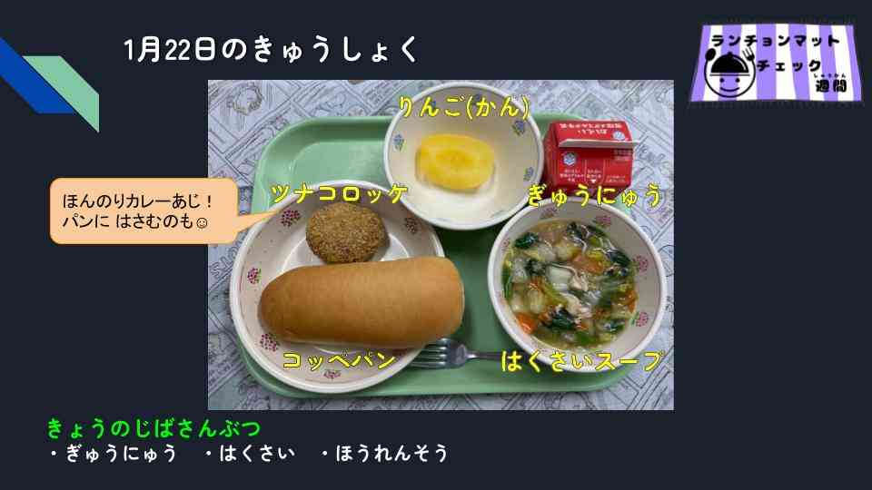 きょうのきゅうしょく - 2026-01-22T134115.074