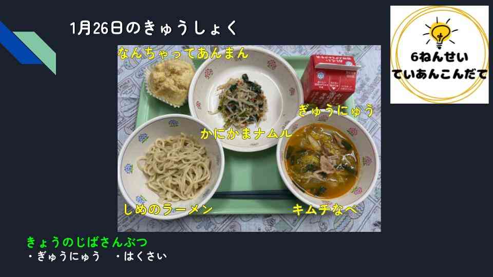 きょうのきゅうしょく - 2026-01-26T133056.205